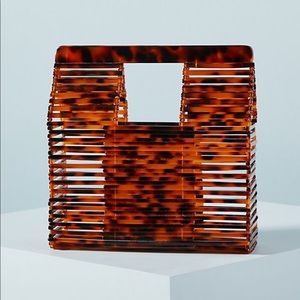 NWT Anthropologie Jamie Acrylic Basket Bag Honey